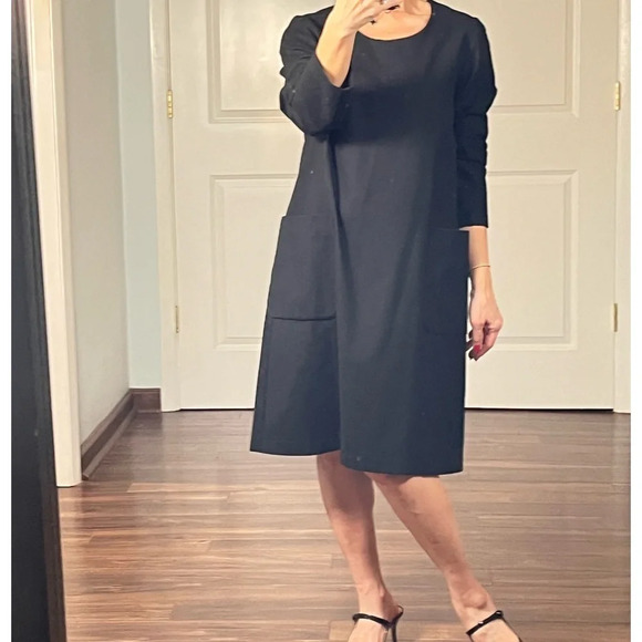 Tricot Comme des Garçons black 100% wool A line dress - Picture 5 of 14